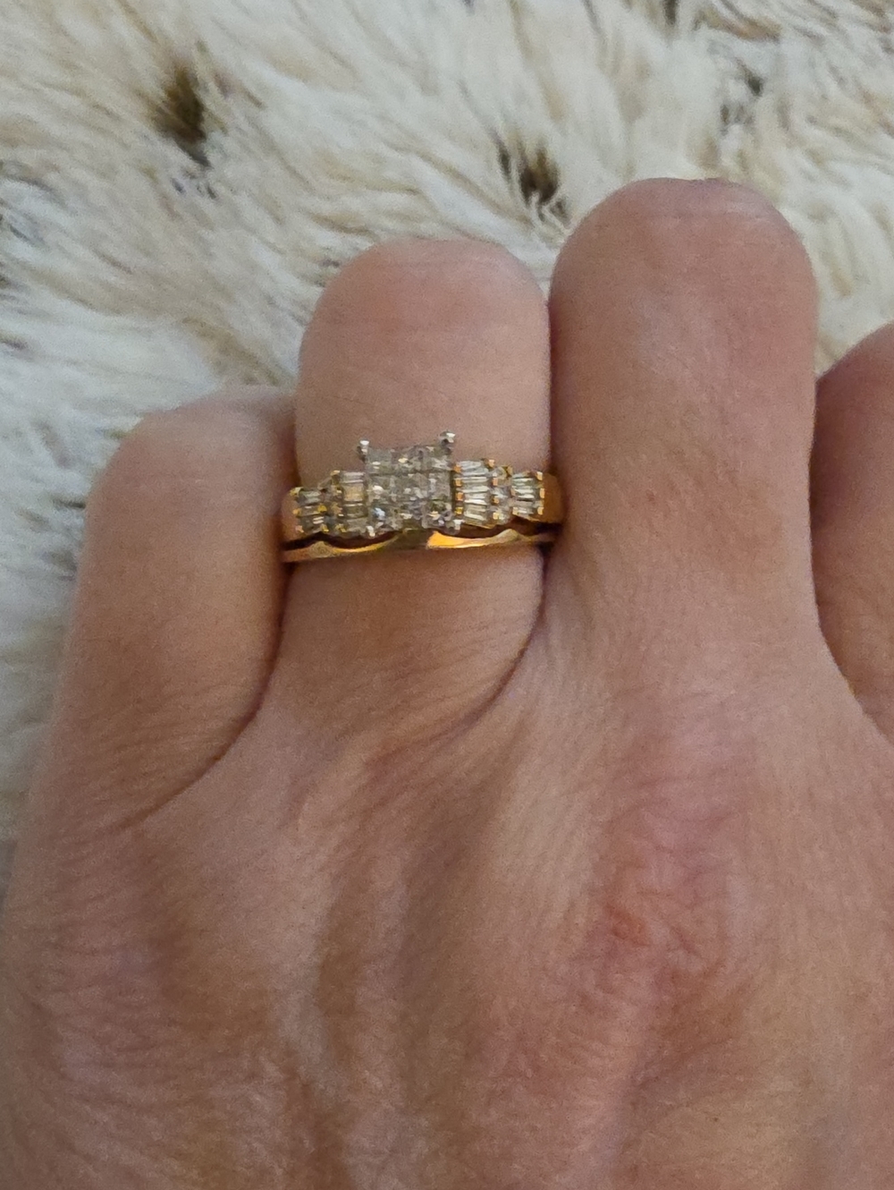 10k Gold Princess Cut Diamond Wedding Set